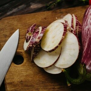 Sliced Eggplants